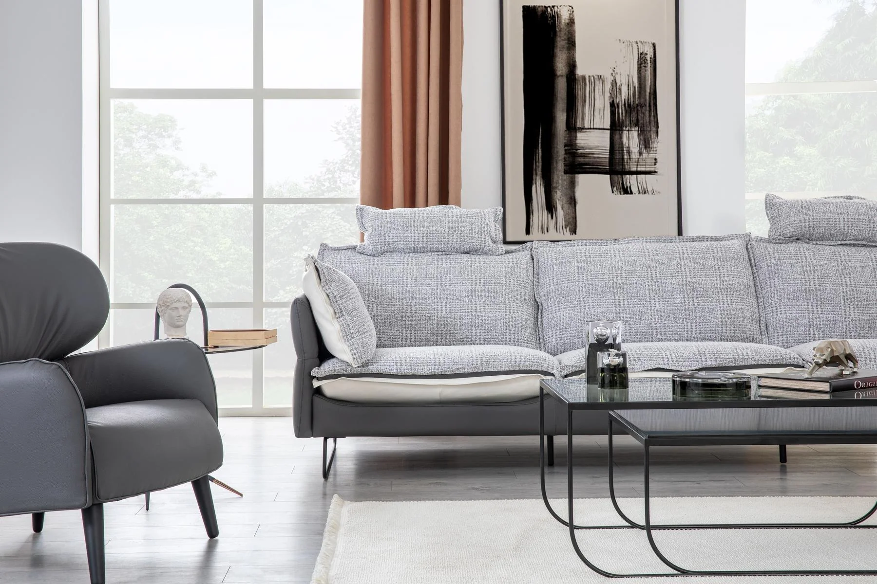 AY IŞIĞI modern sofa with structured cushions and clean tailored arm lines