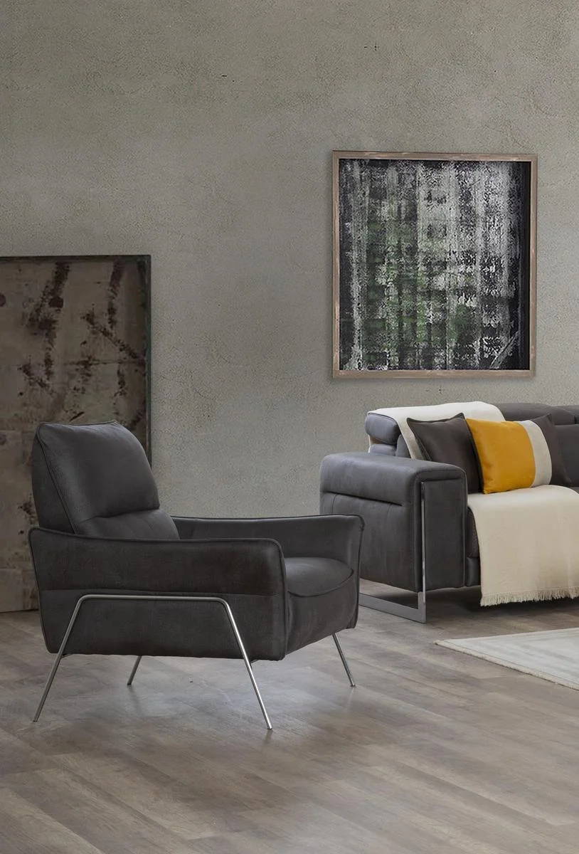 BEYRUT contemporary armchair and three-seat sofa with bold architectural proportions