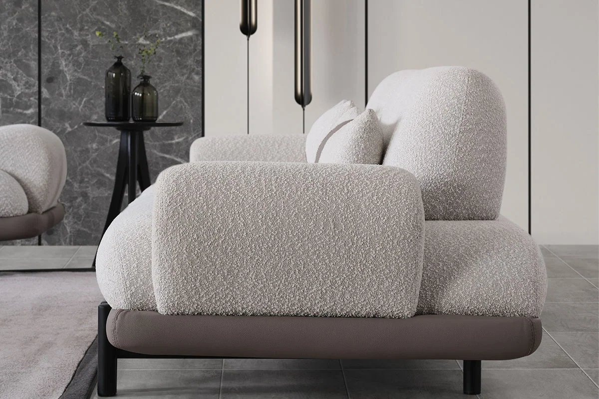 Ibiza Sofa Set rear upholstery and curved silhouette detail