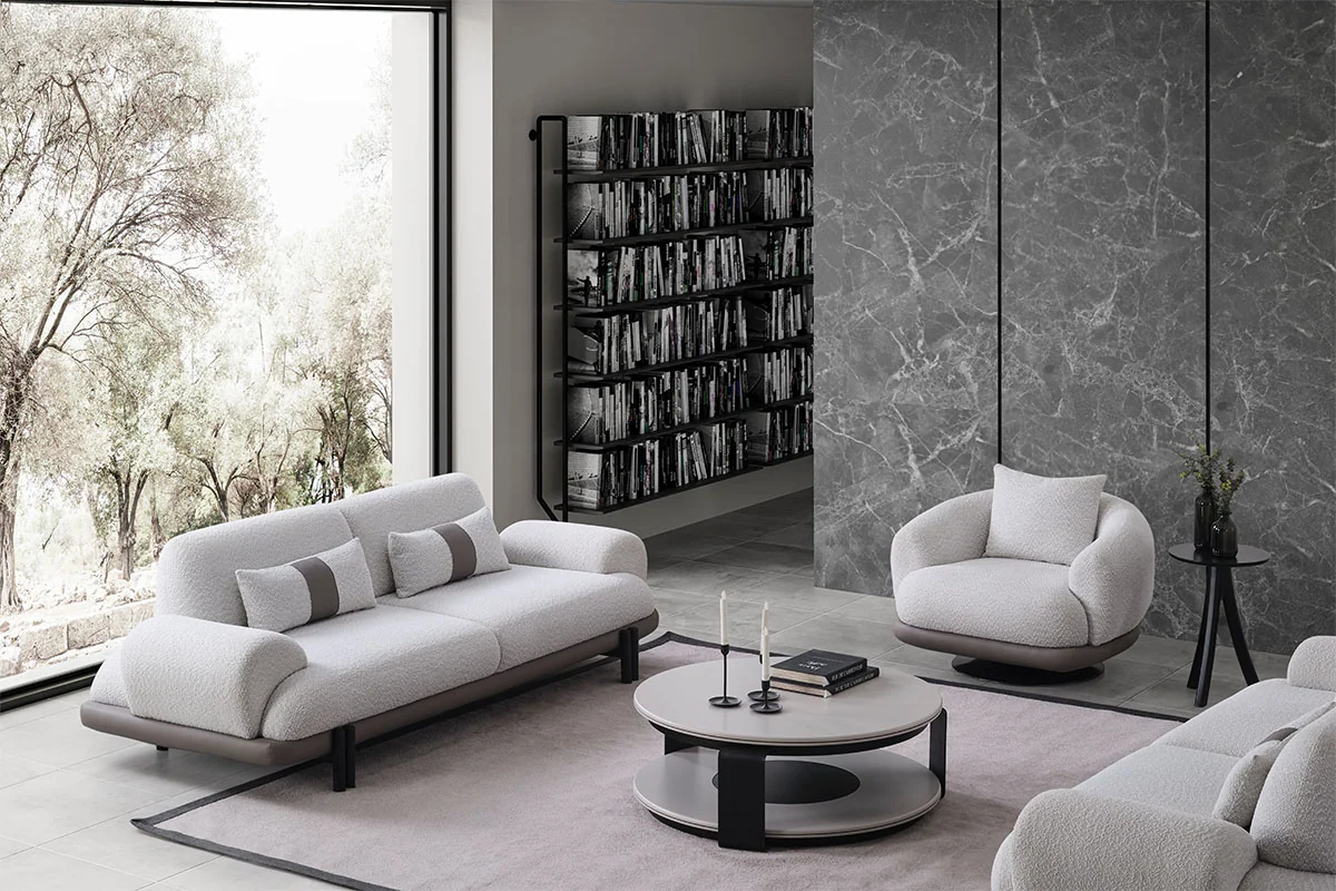 Ibiza modern sofa collection with coordinated center table