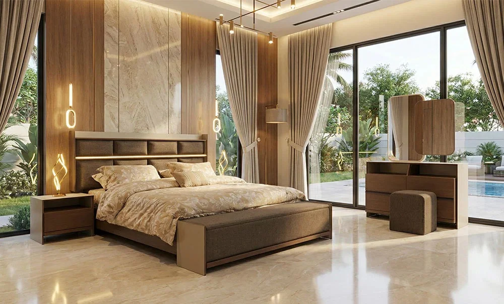 MILANO luxury bedroom furniture collection with modern bed and storage units
