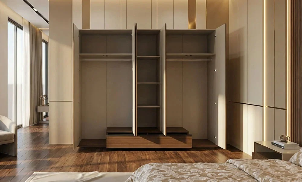 MILANO modern bedroom set featuring premium wardrobe and bedside furniture