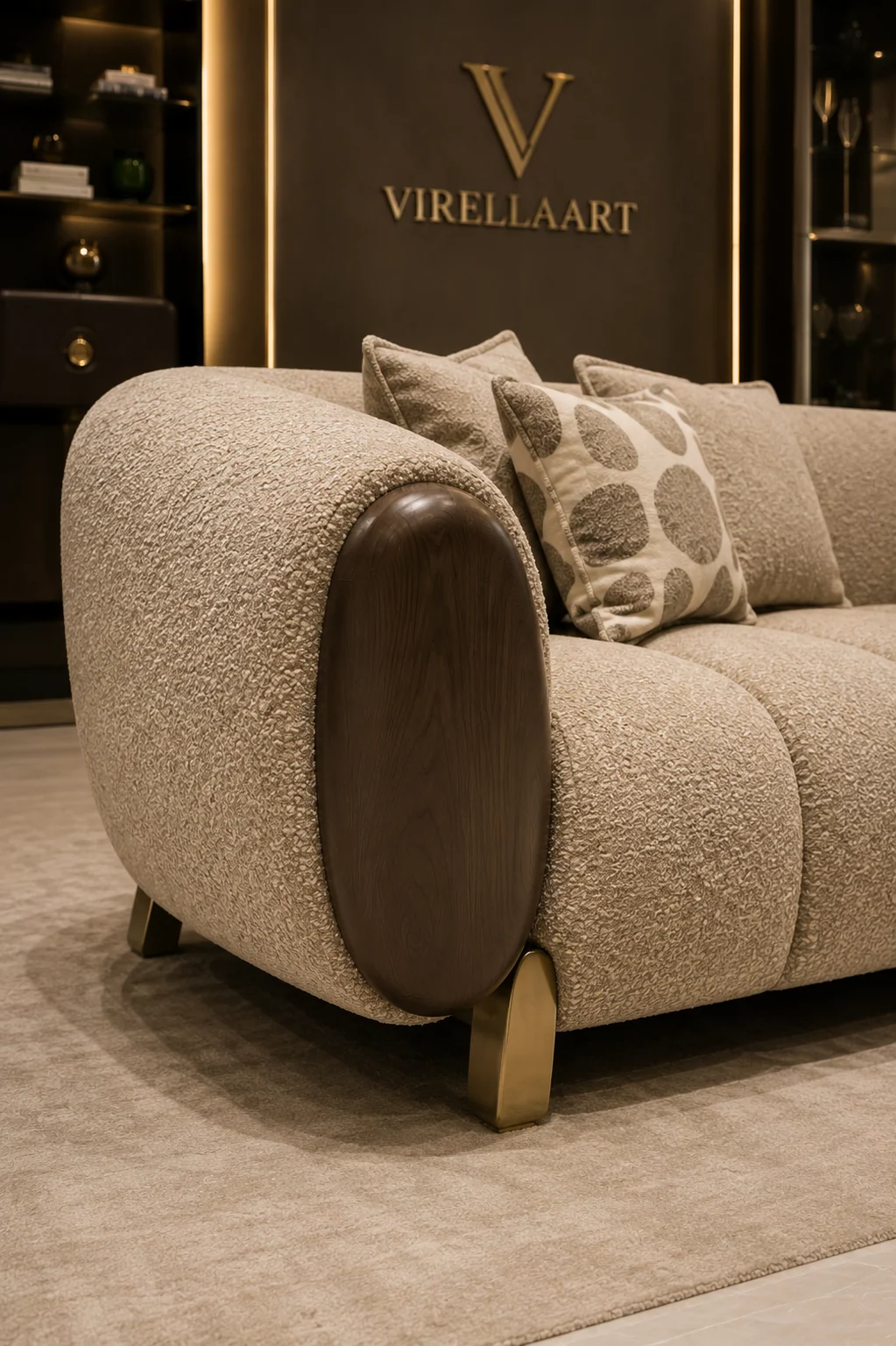 Nobu modern sofa side detail