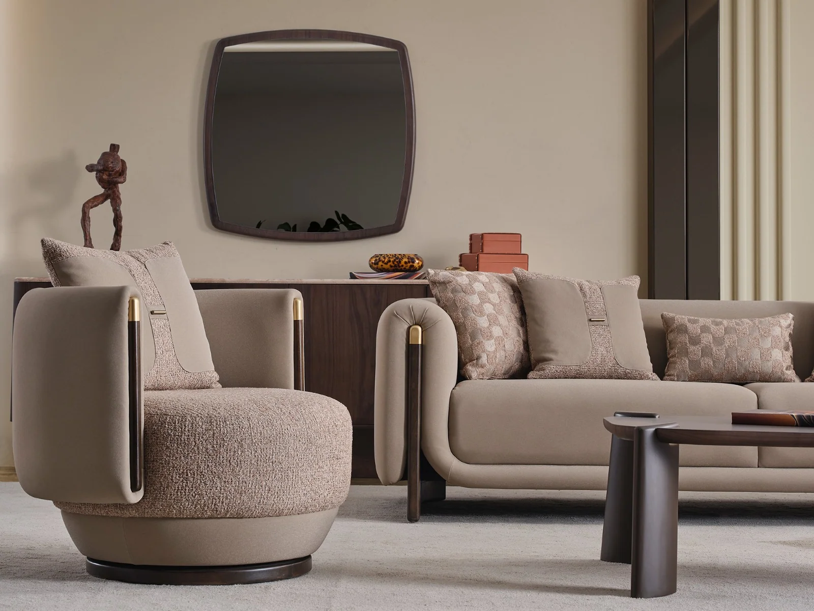 ORION contemporary living room furniture with elegant neutral tones