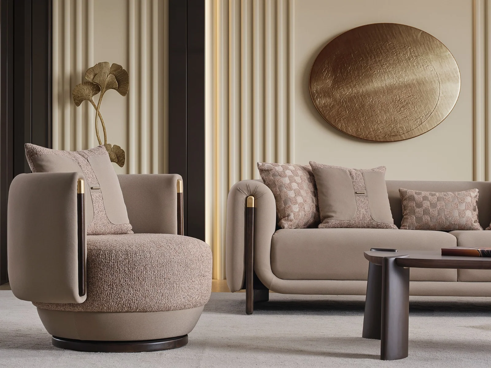 ORION modern sofa set complete composition with matching armchairs