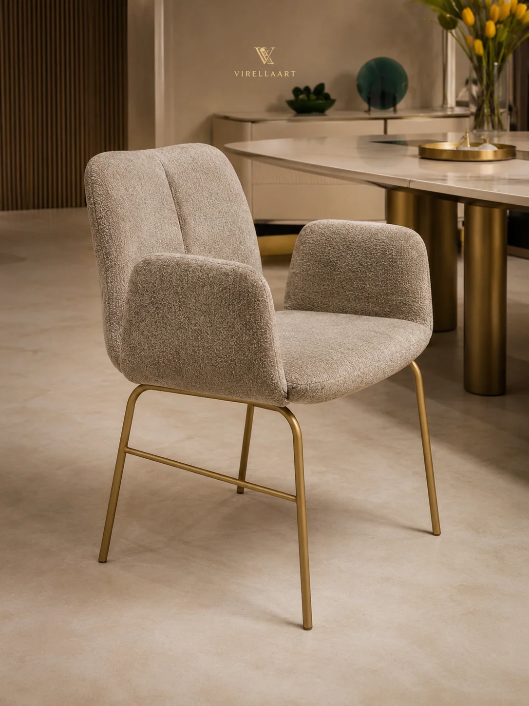 Porto modern upholstered dining chair detail from the contemporary dining room collection