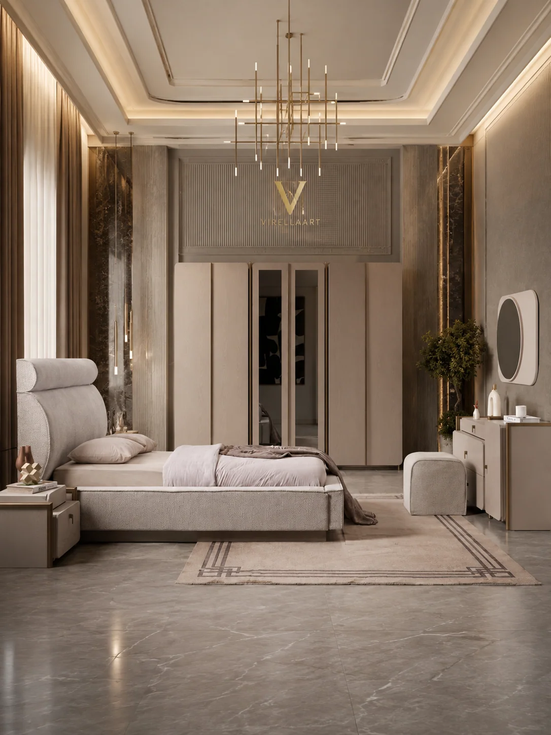 RETRO bedroom wardrobe with clean modern lines and premium storage design