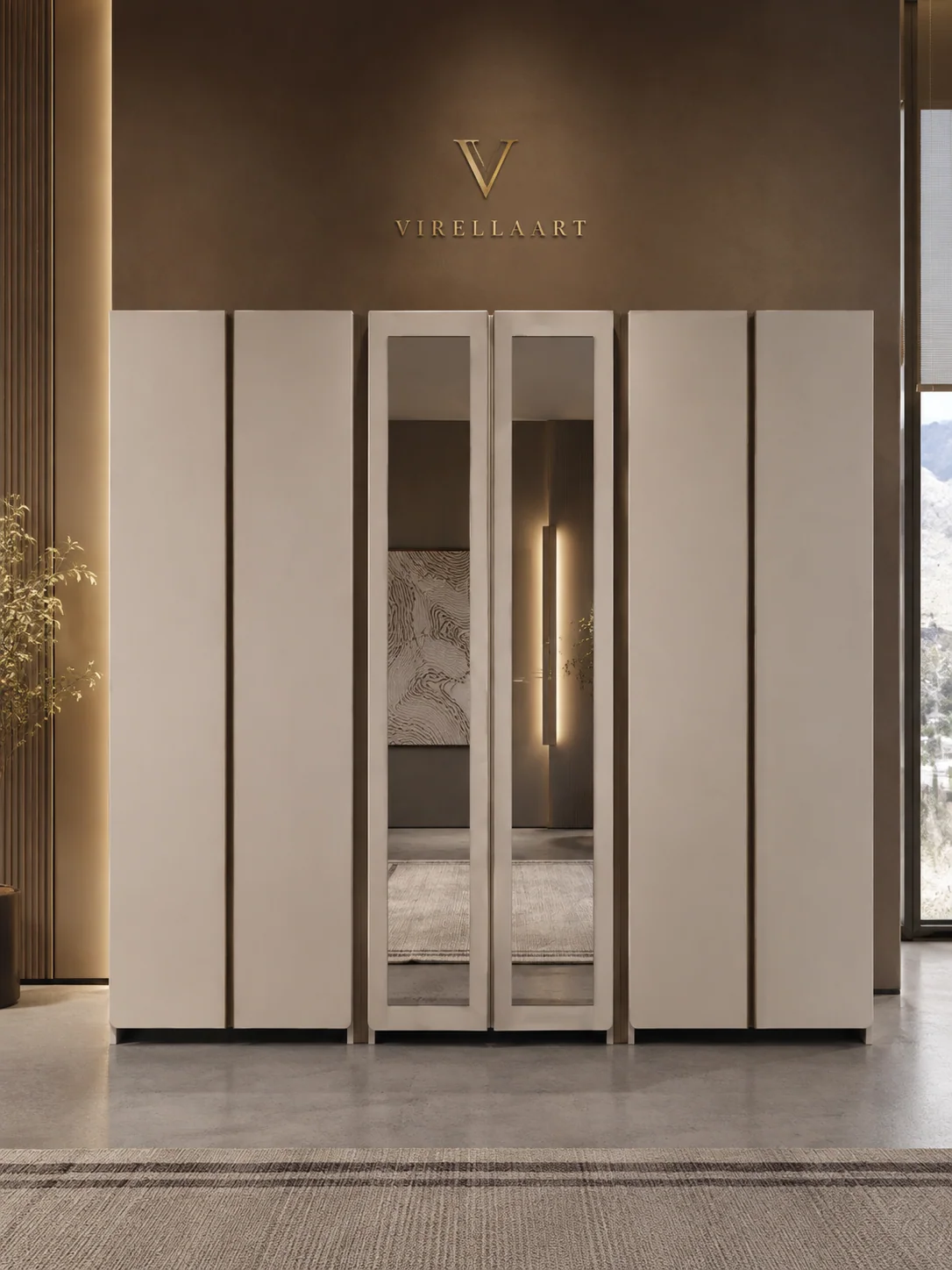 RETRO wardrobe and bedroom furniture arrangement in a sophisticated interior