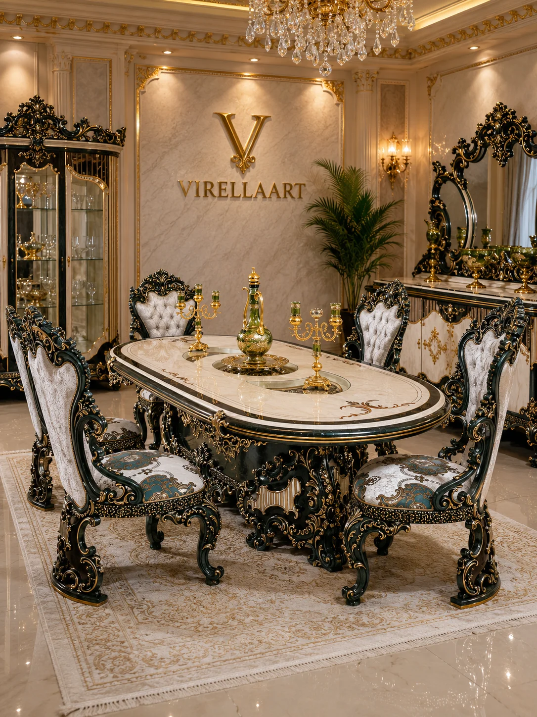 VIRELLAART Saltanat Green Dining Room