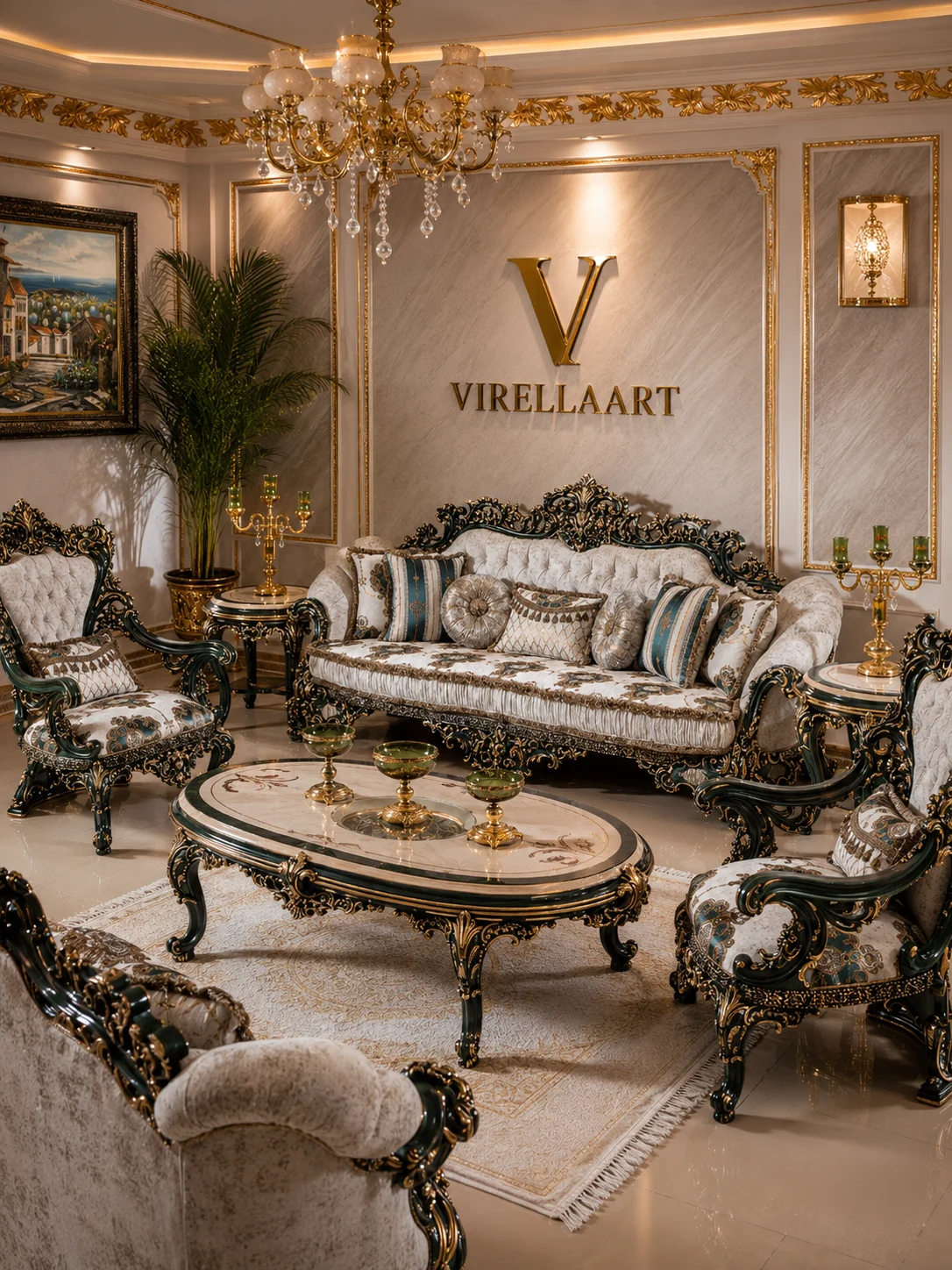 VIRELLAART Saltanat Green Living Room