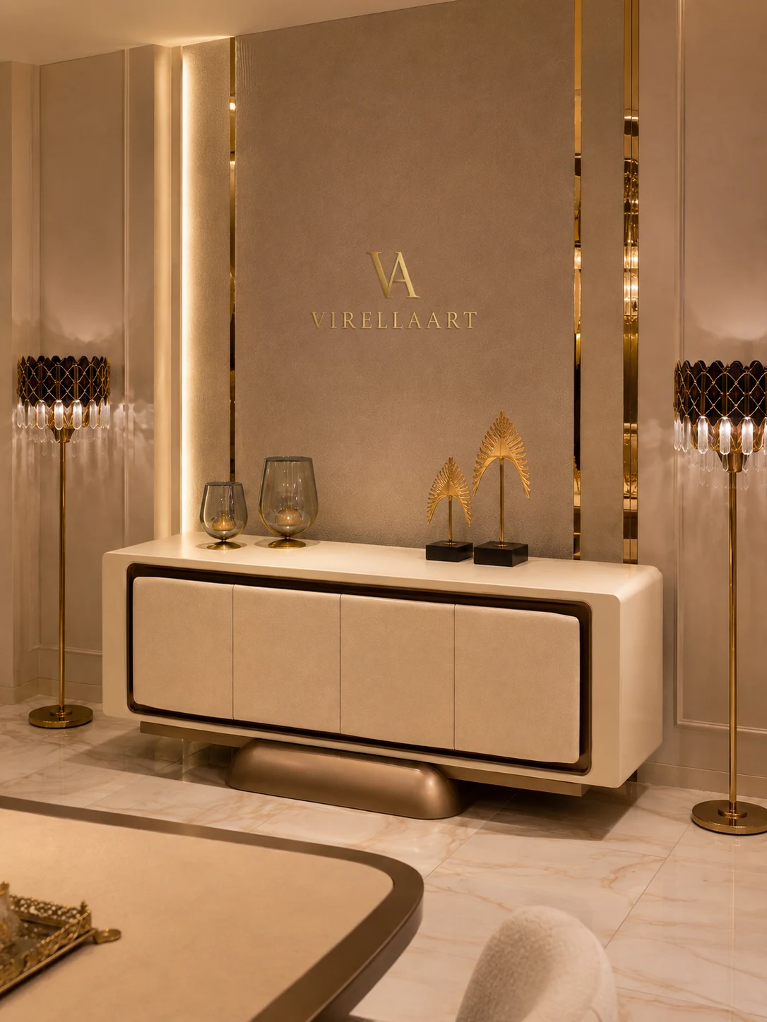 Soho modern dining room furniture detail in a refined interior