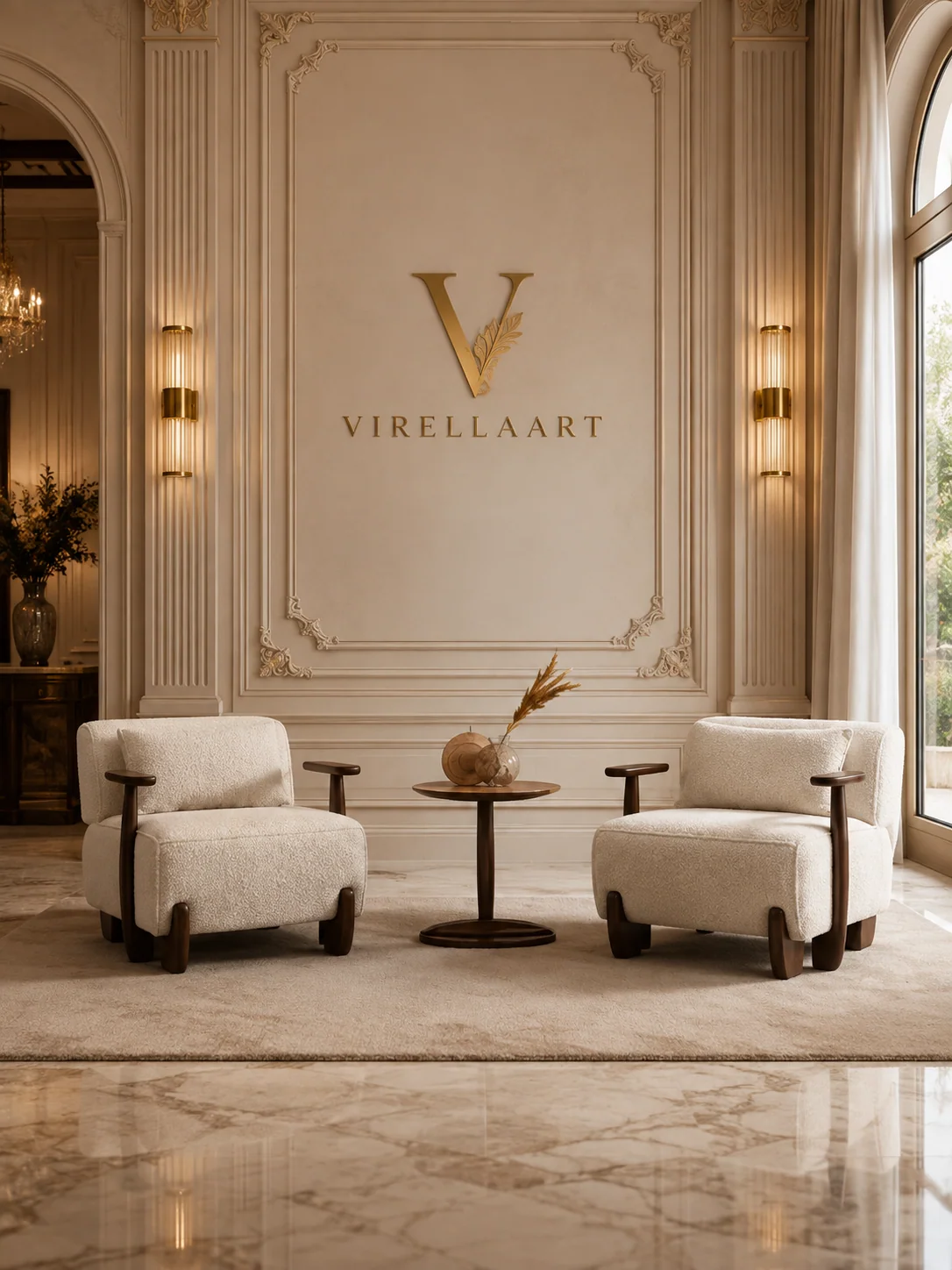 TREND complete sofa set with two sofas, two armchairs and a center table in a luxury interior