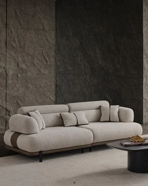 VITO contemporary sofa collection side view in premium interior