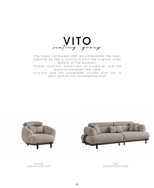 VITO modern designer sofa set product presentation