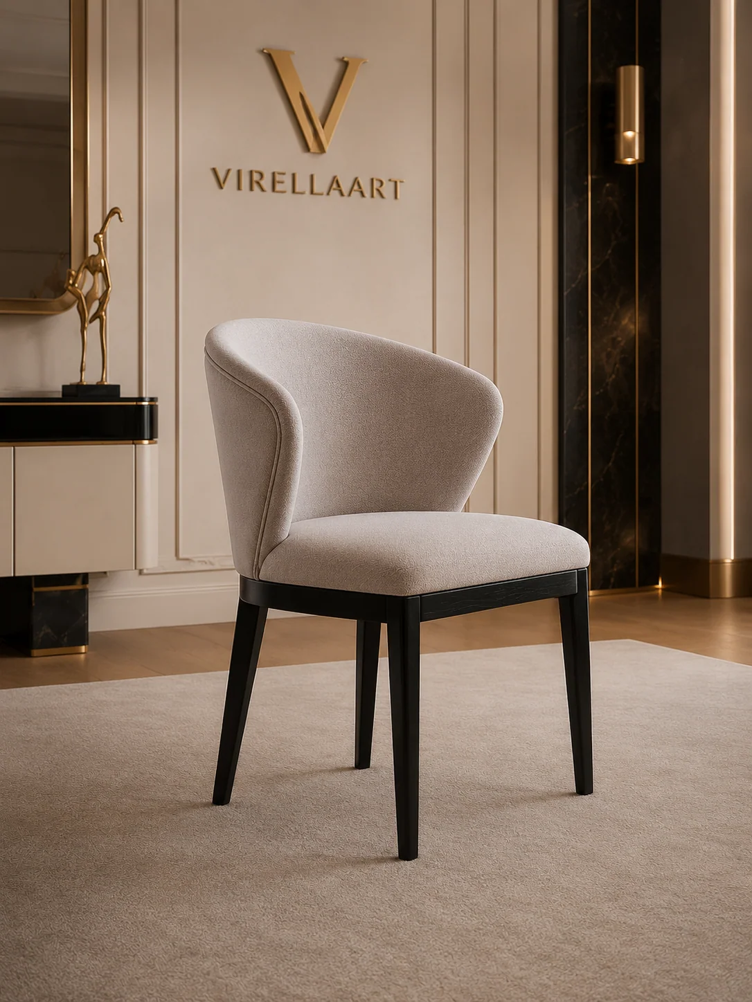 ZENA complete dining room package with console mirror and six chairs